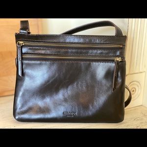 Margot Black Leather Crossbody